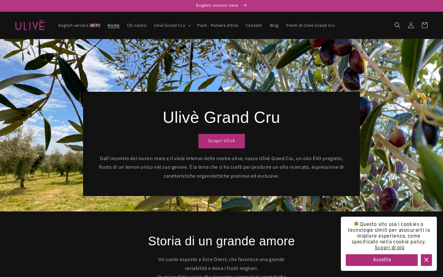 olioulive.it homepage screenshot
