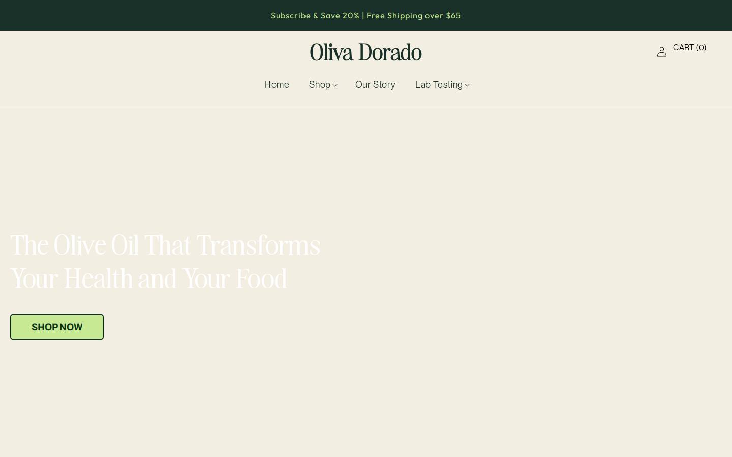 olivadorado.com homepage screenshot