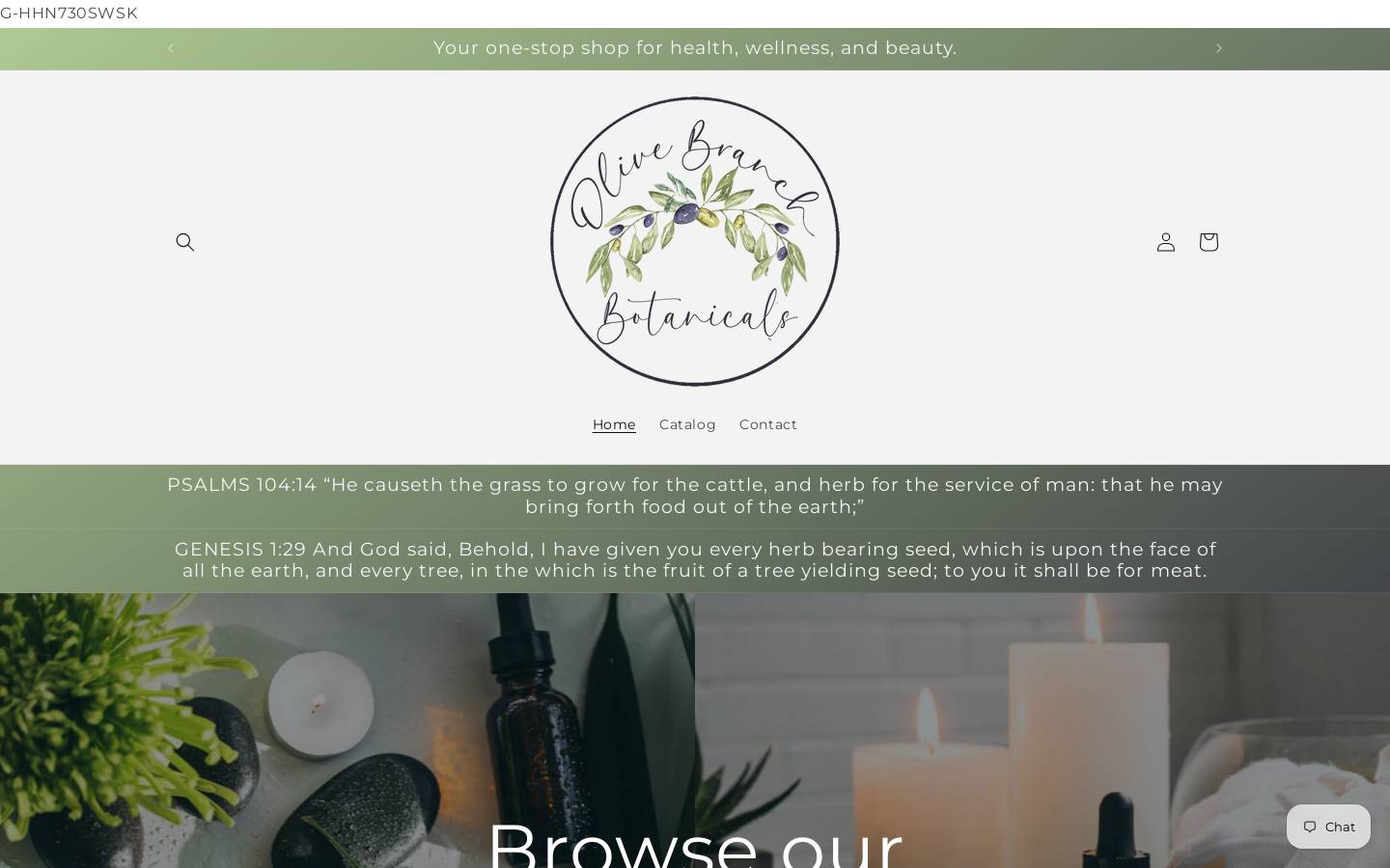 olive-branch-botanicals.com homepage screenshot