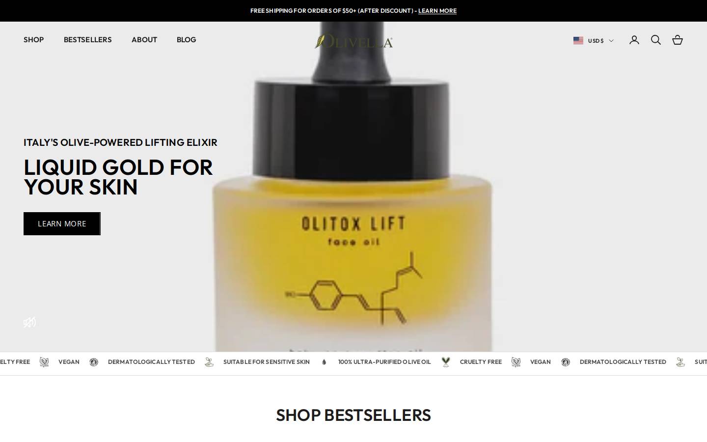 olive-oil-soaps.com homepage screenshot