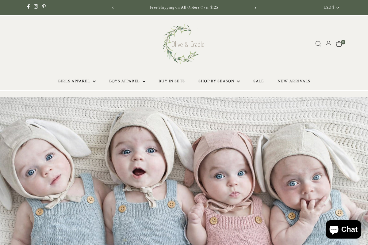 Olive and Cradle homepage screenshot