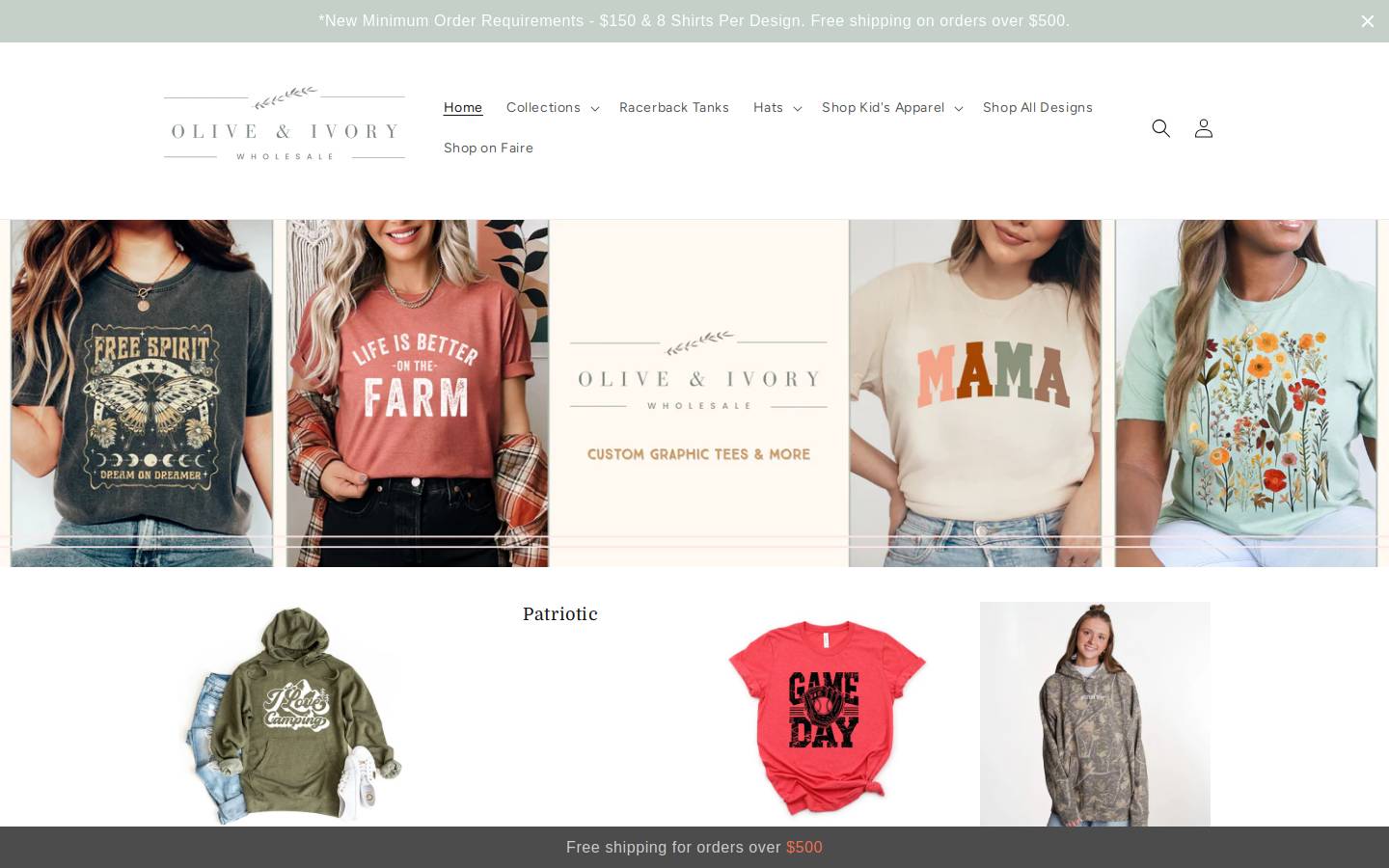 oliveandivorywholesale.com homepage screenshot