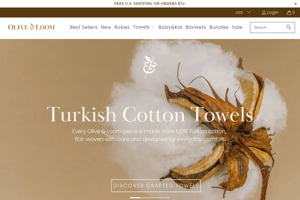 oliveandloom.com homepage screenshot