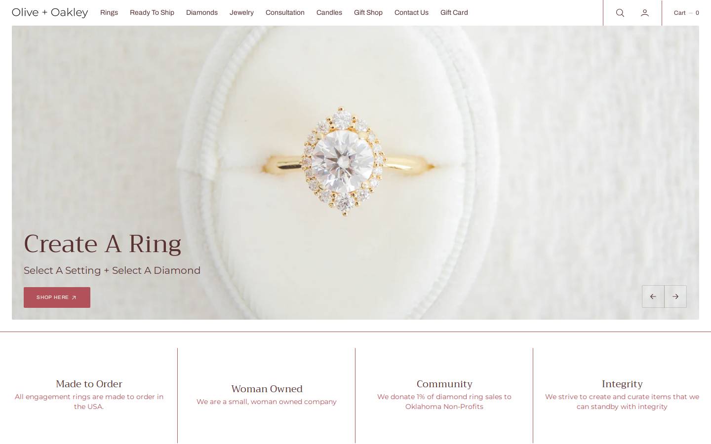 oliveandoakley.com homepage screenshot