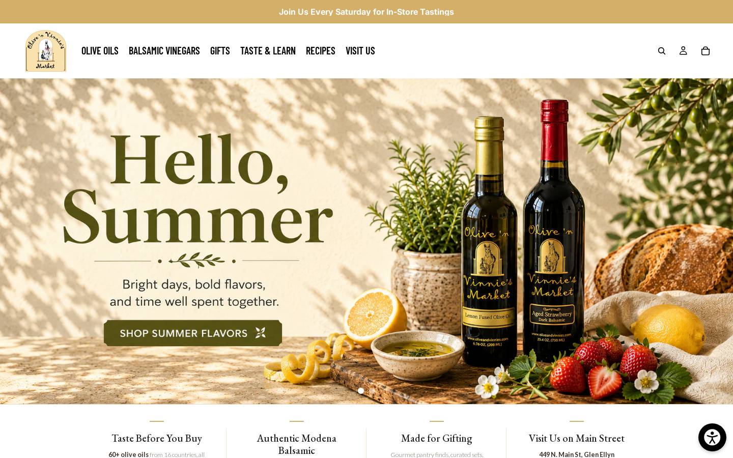 oliveandvinnies.com homepage screenshot