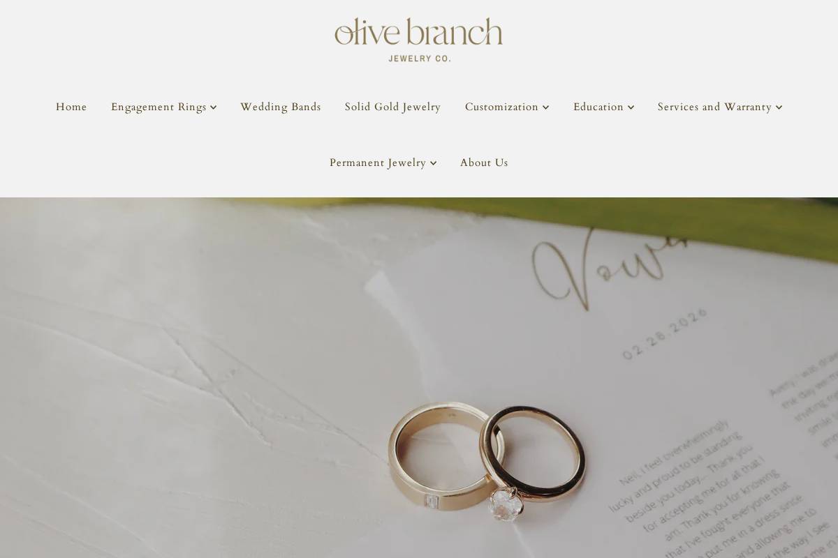 olivebranchjewelry.com homepage screenshot