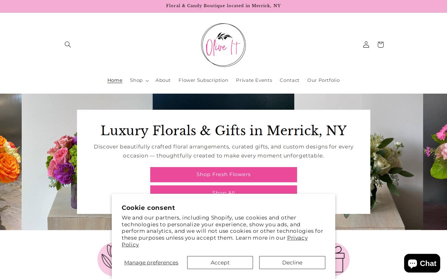 oliveitboutique.com homepage screenshot