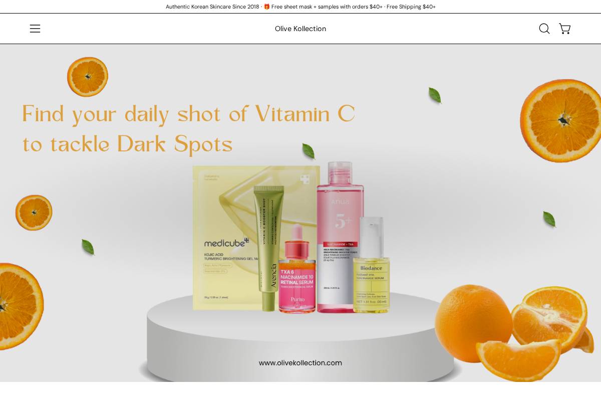 olivekollection.com homepage screenshot