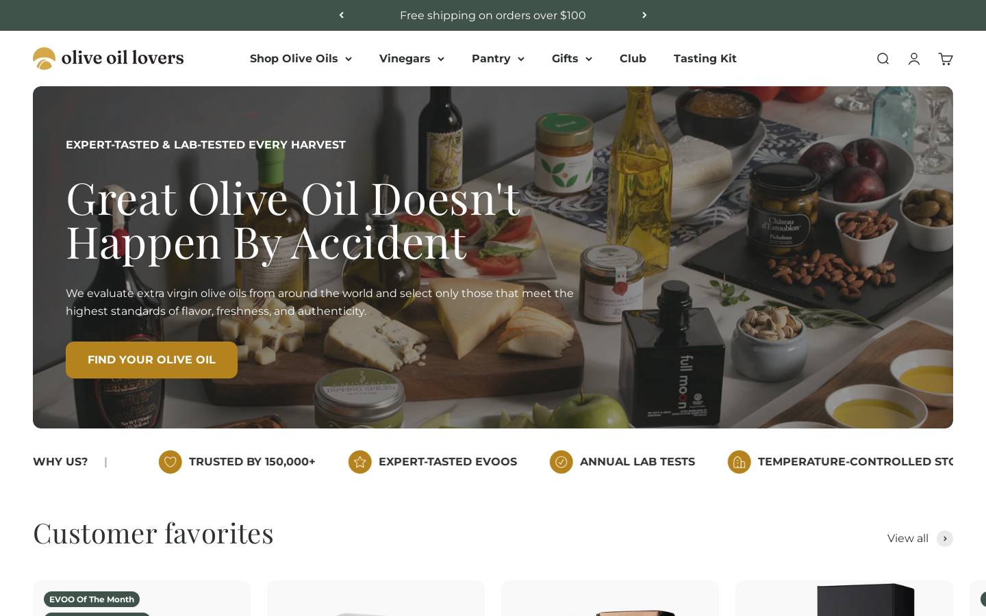 Olive Oil Lovers homepage screenshot