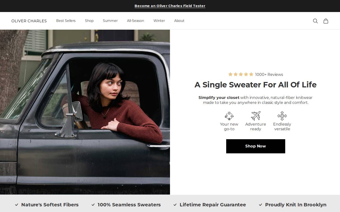 Oliver Charles homepage screenshot