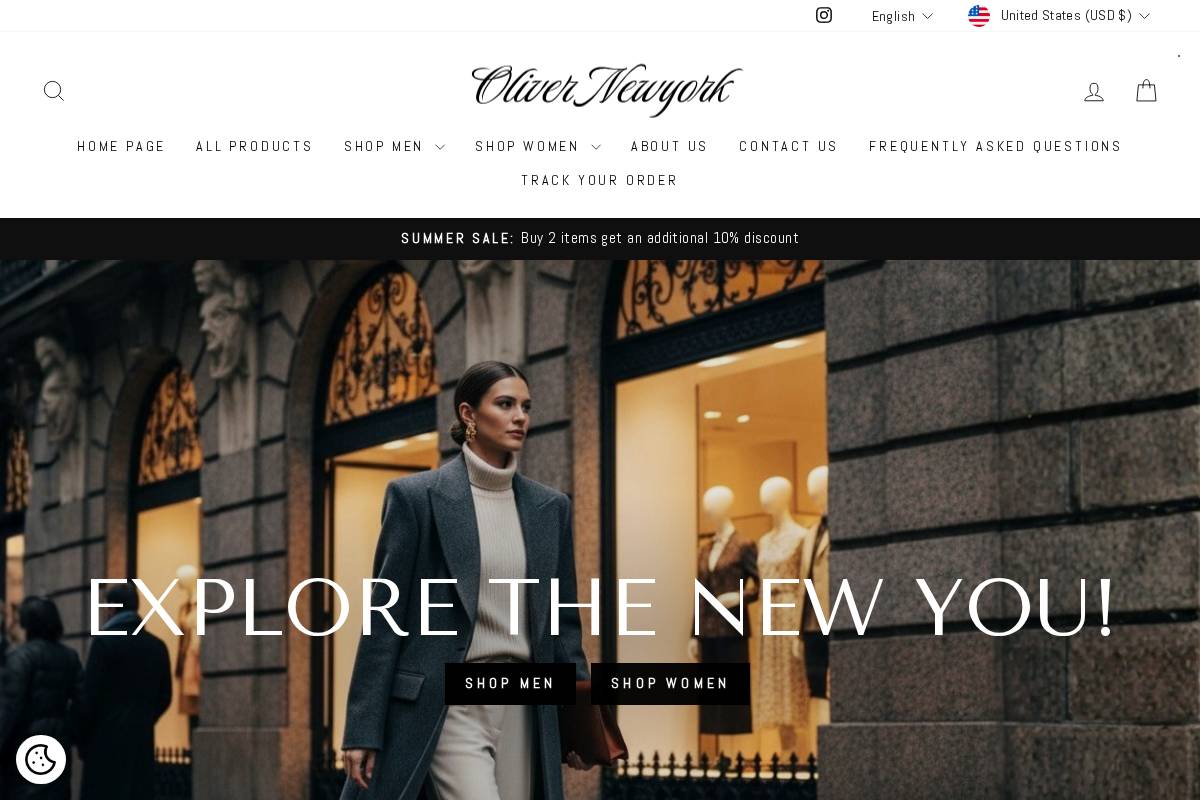 Oliver Newyork homepage screenshot