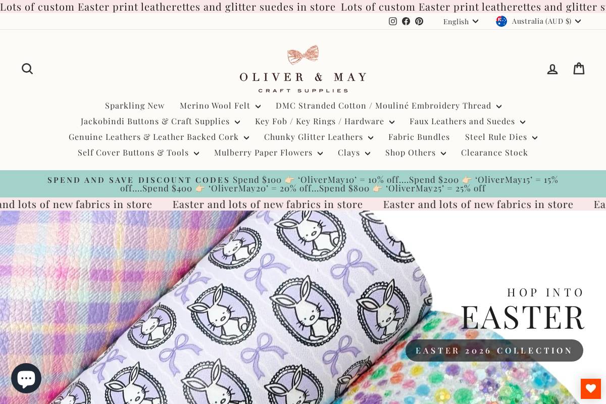 Oliver and May homepage screenshot