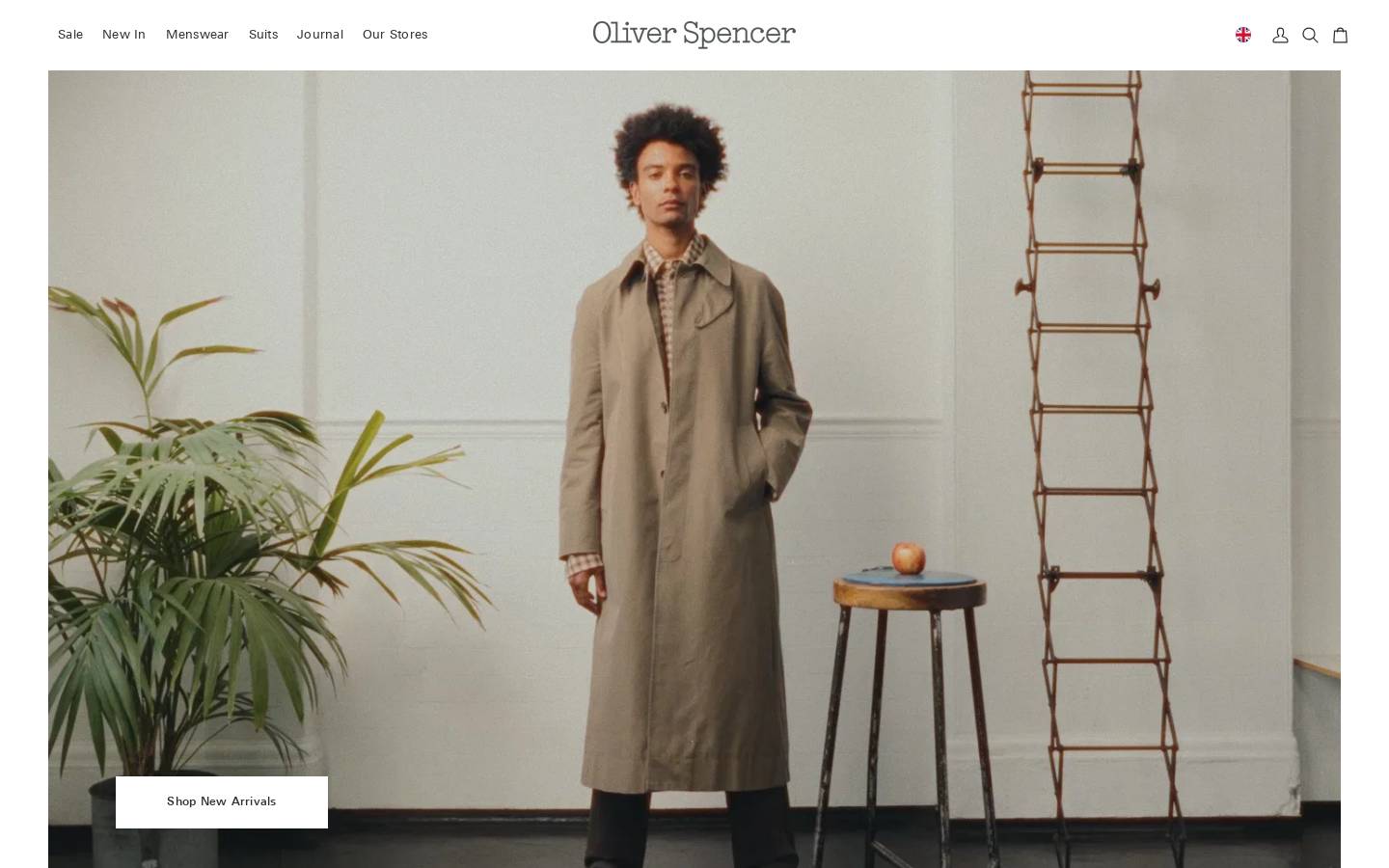 Oliver Spencer homepage screenshot