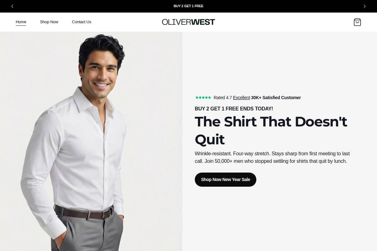 Oliverwestco homepage screenshot