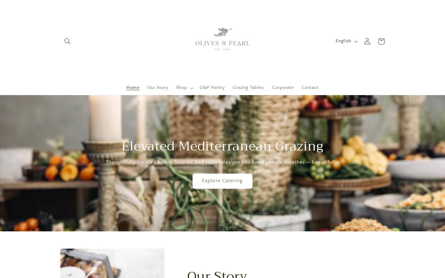 olivesandpearl.com homepage screenshot