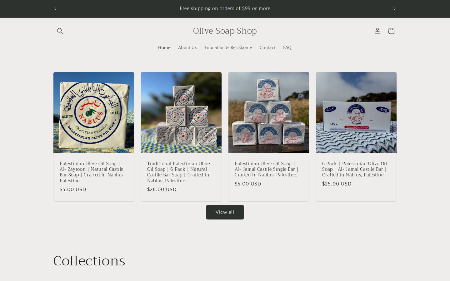 olivesoap.shop homepage screenshot