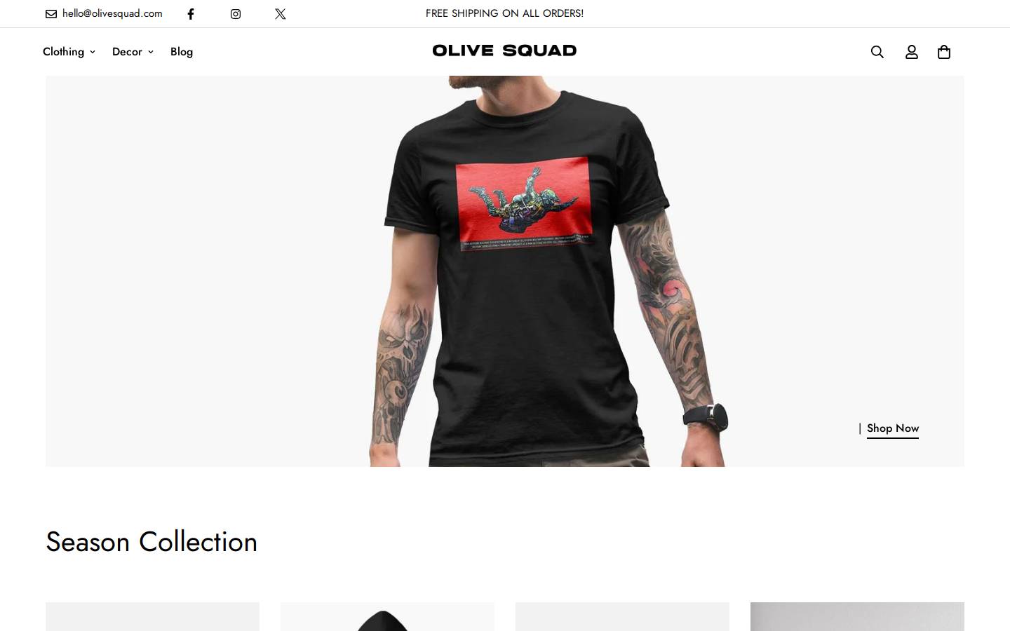 olivesquad.com homepage screenshot