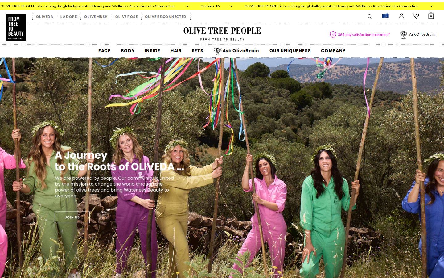 Olivetreepeople homepage screenshot