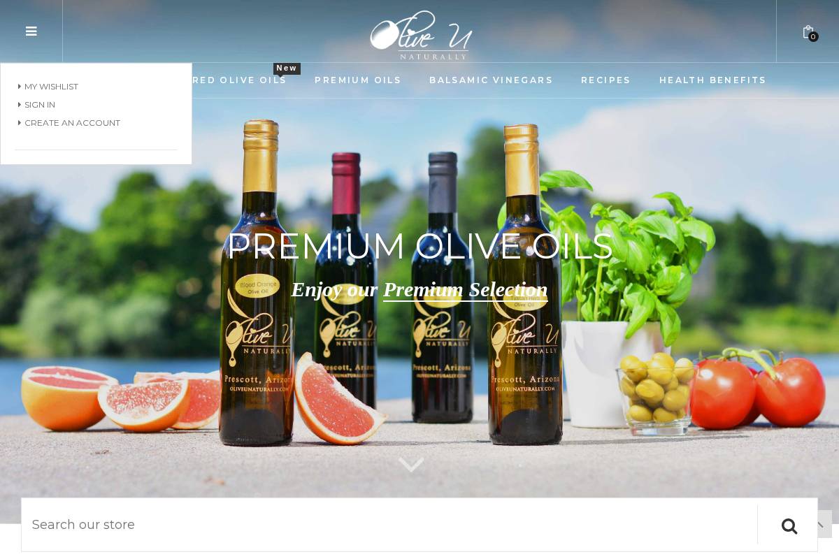 oliveunaturally.com homepage screenshot