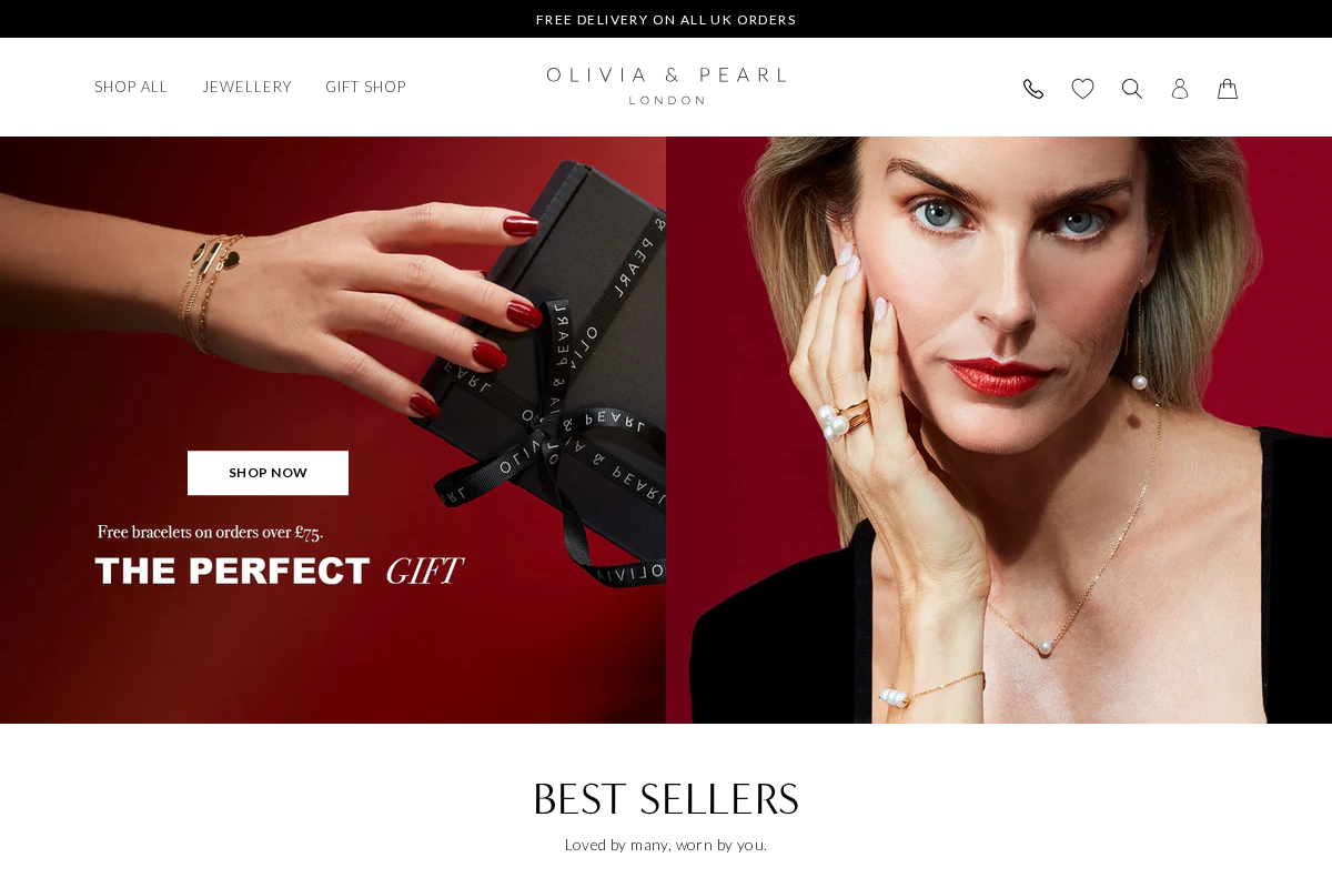 Olivia & Pearl homepage screenshot