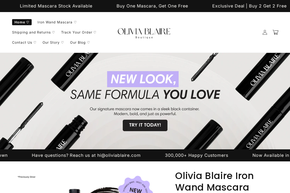 Oliviablaire homepage screenshot
