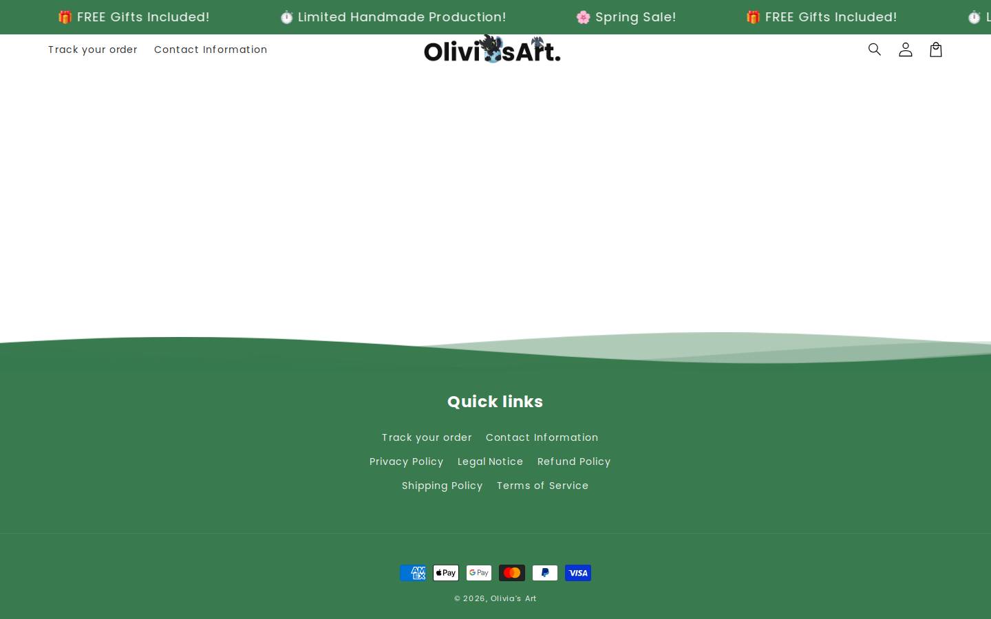 oliviacreatesart.com homepage screenshot