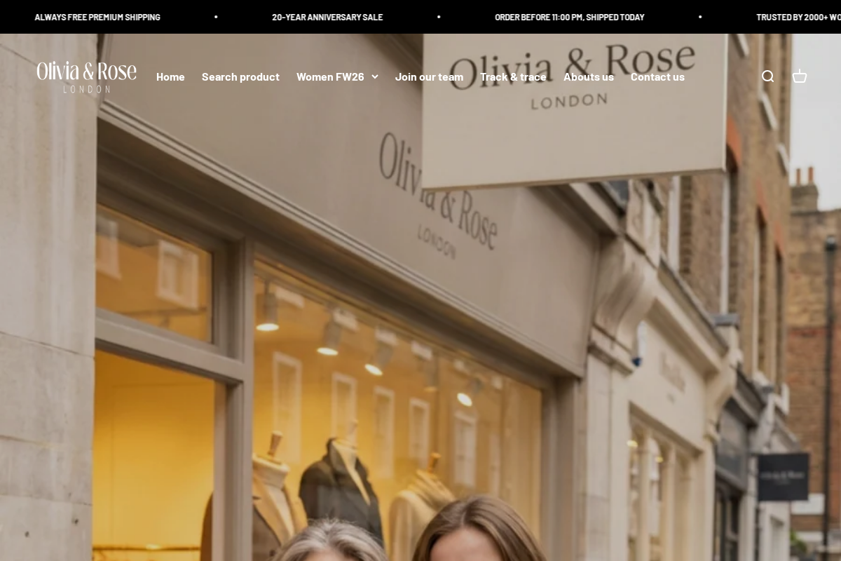 Olivia & Rose London homepage screenshot