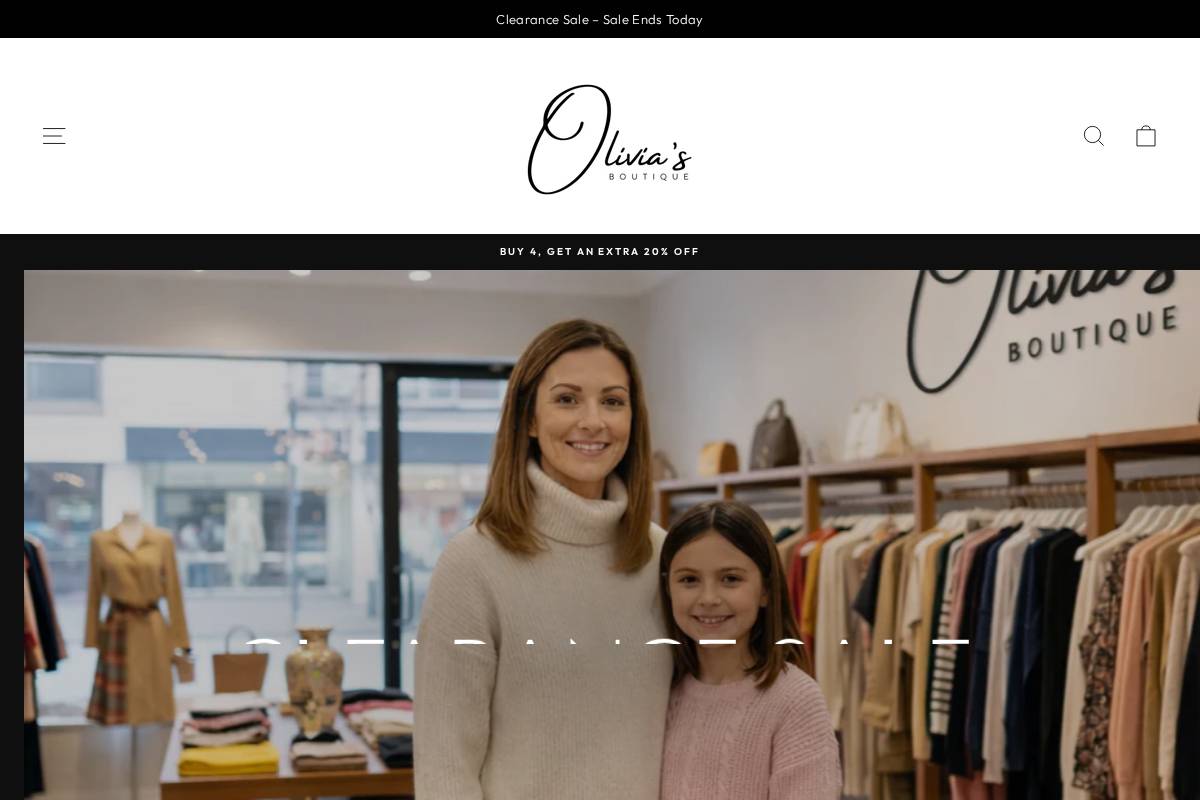 olivias-boutique-vancouver.com homepage screenshot