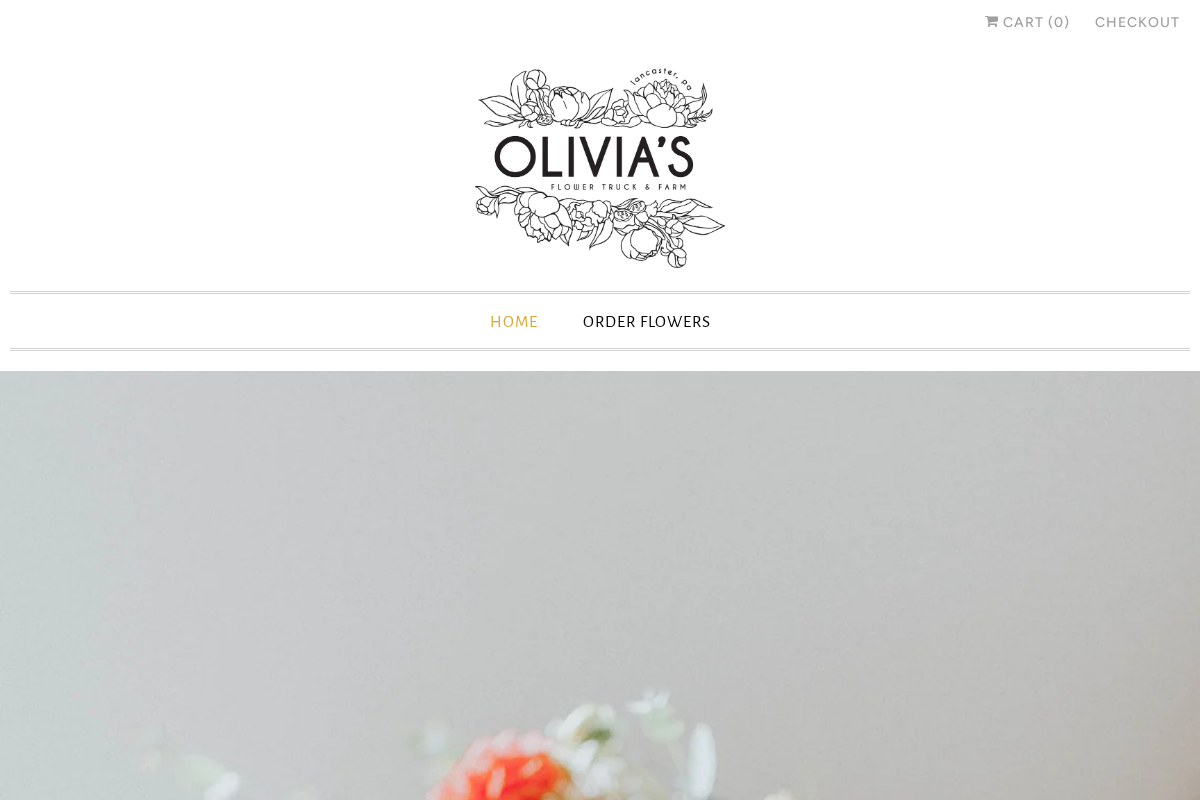 Olivia's Flower Truck homepage screenshot