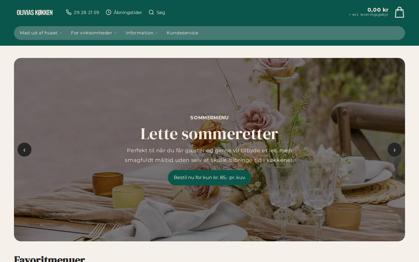 Oliviaskoekken homepage screenshot