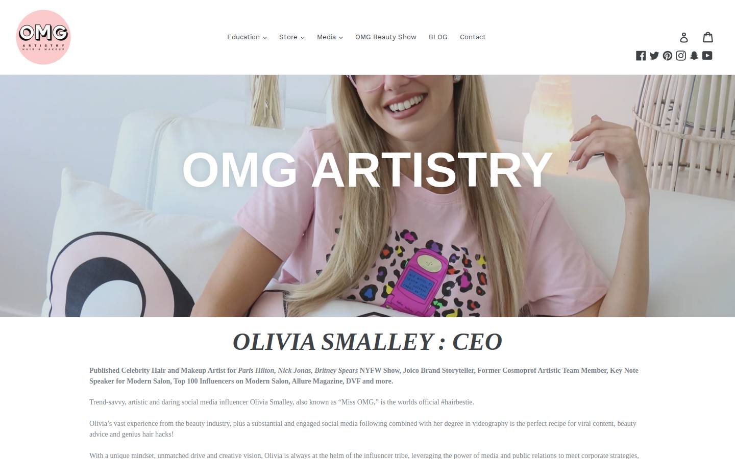 oliviasmalley.com homepage screenshot