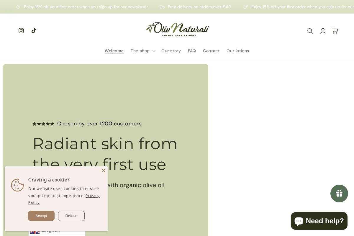 olivnaturali.com homepage screenshot
