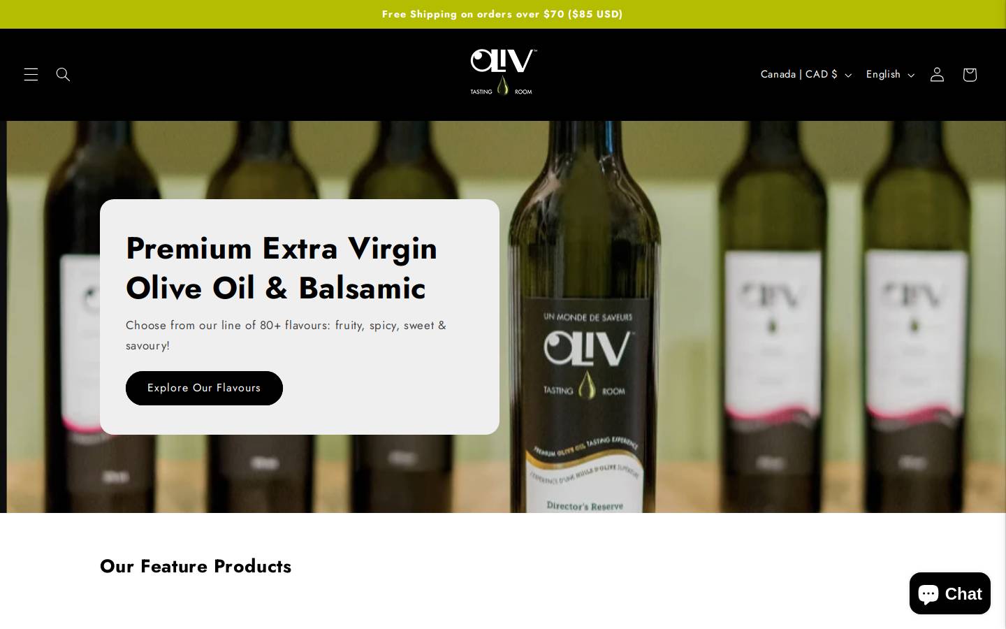 olivtastingroom.com homepage screenshot