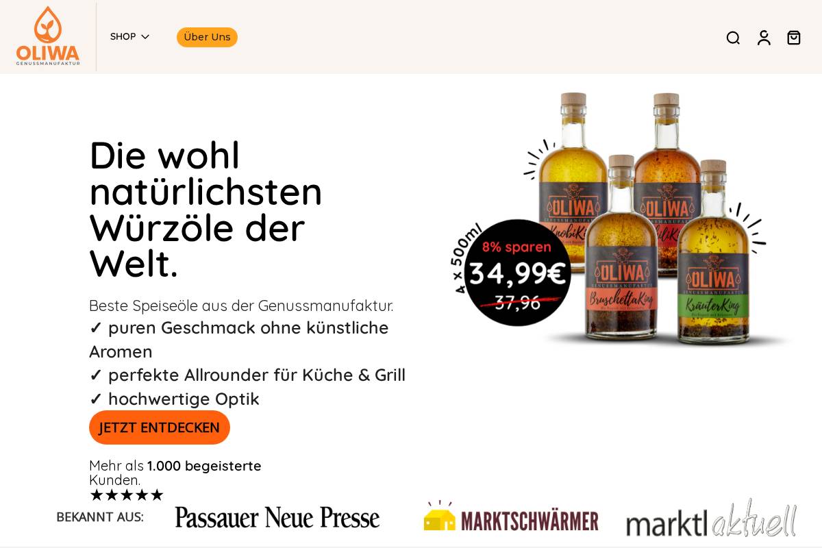 oliwa.de homepage screenshot