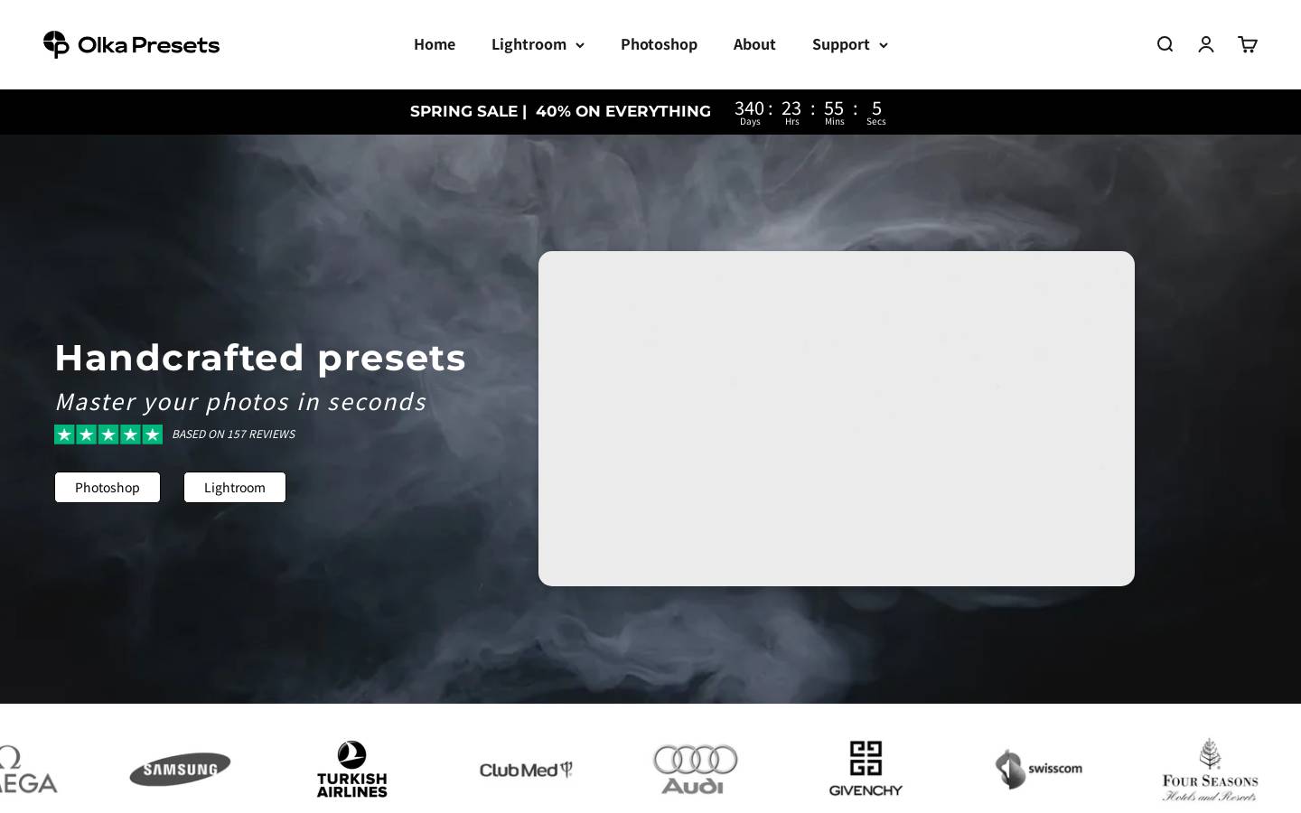 olka-presets.com homepage screenshot