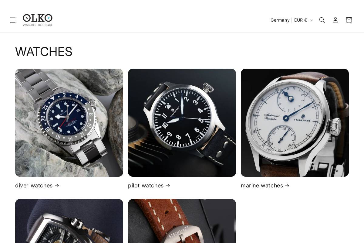 Olko Watches homepage screenshot