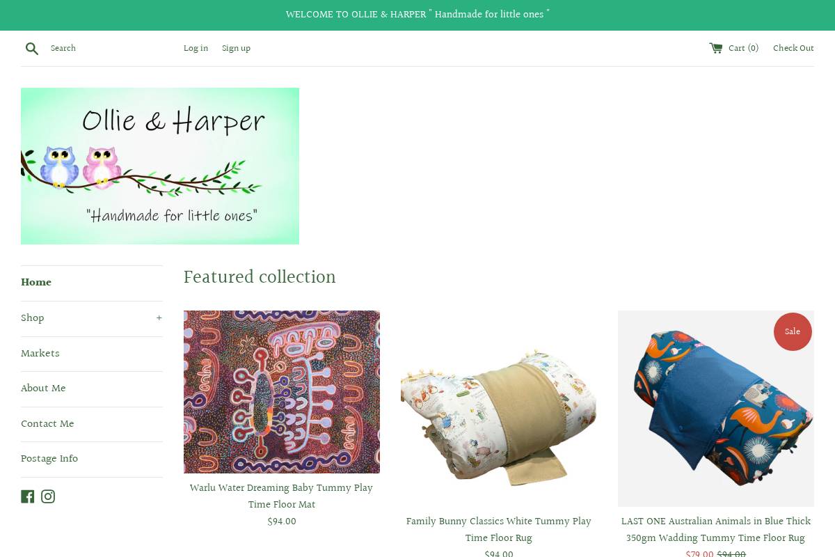 ollieandharper.com homepage screenshot