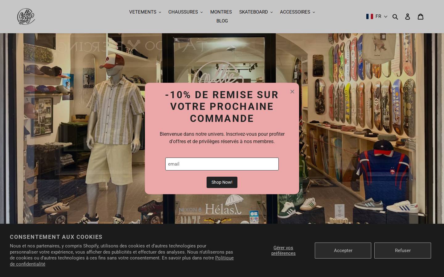 olliedayskateshop.com homepage screenshot