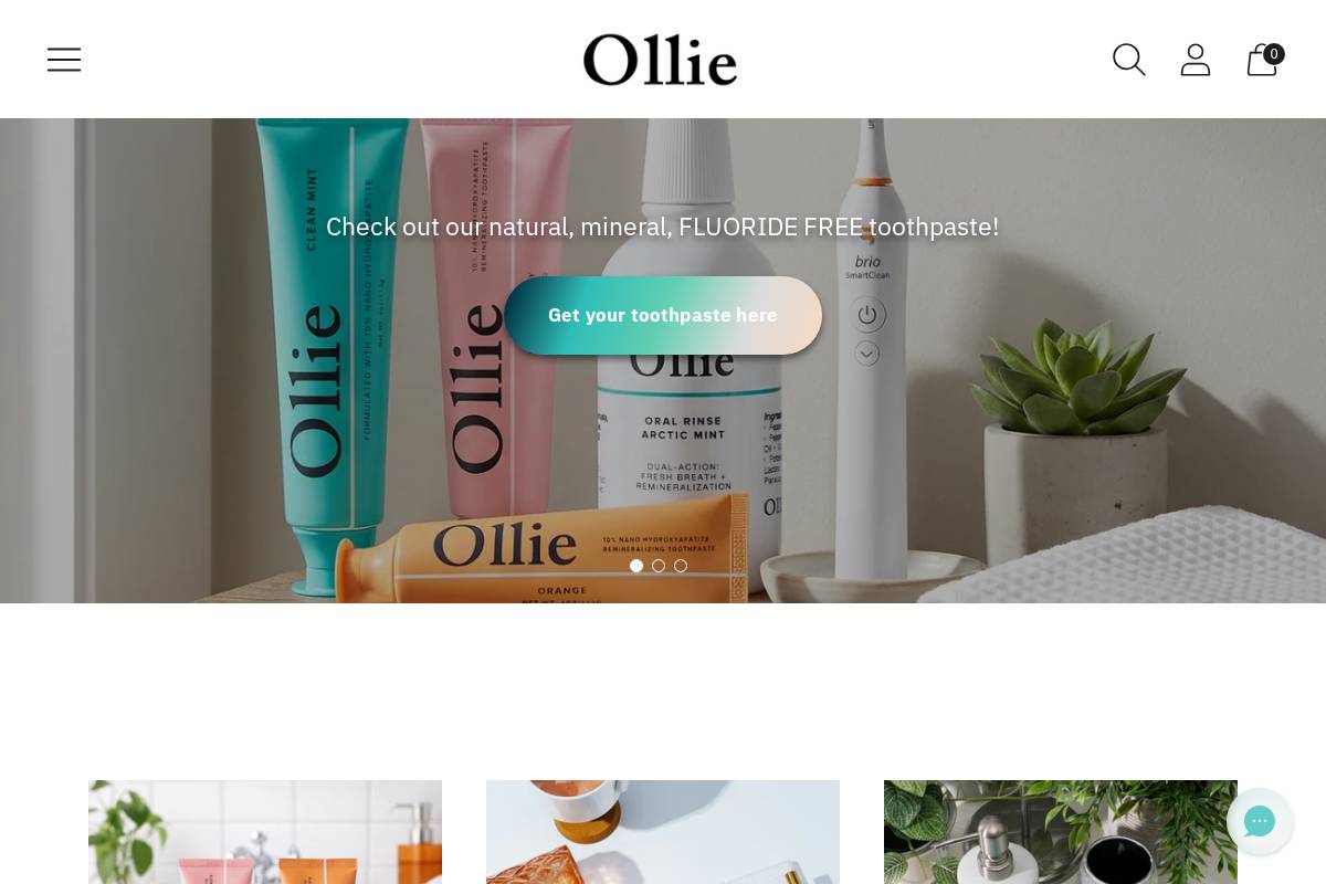 Ollie homepage screenshot