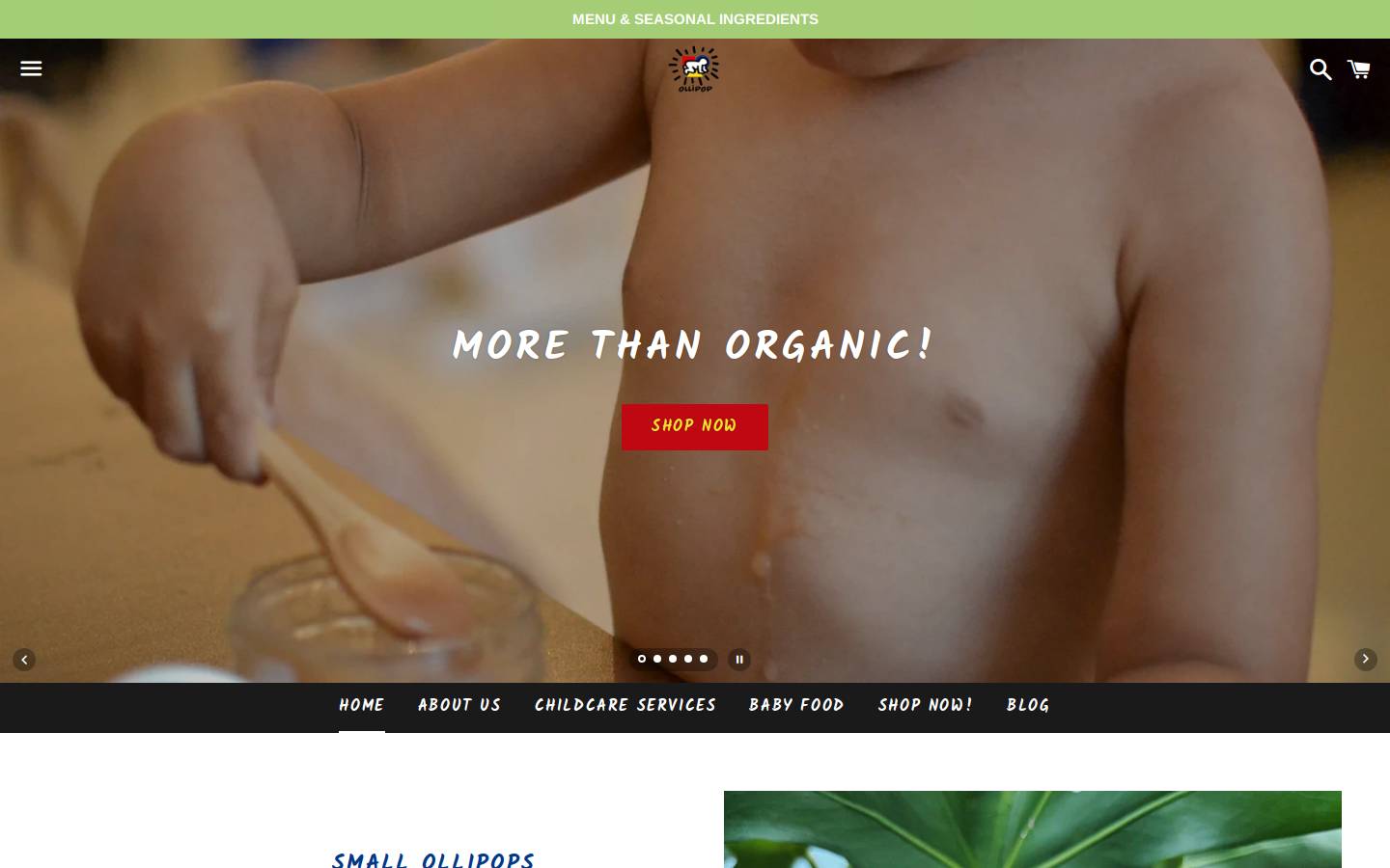 ollipopbaby.com homepage screenshot