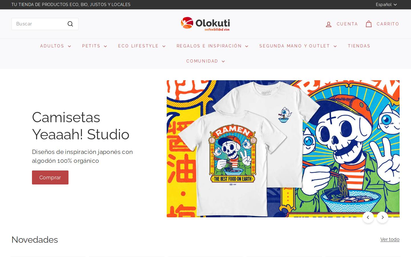 Olokuti homepage screenshot