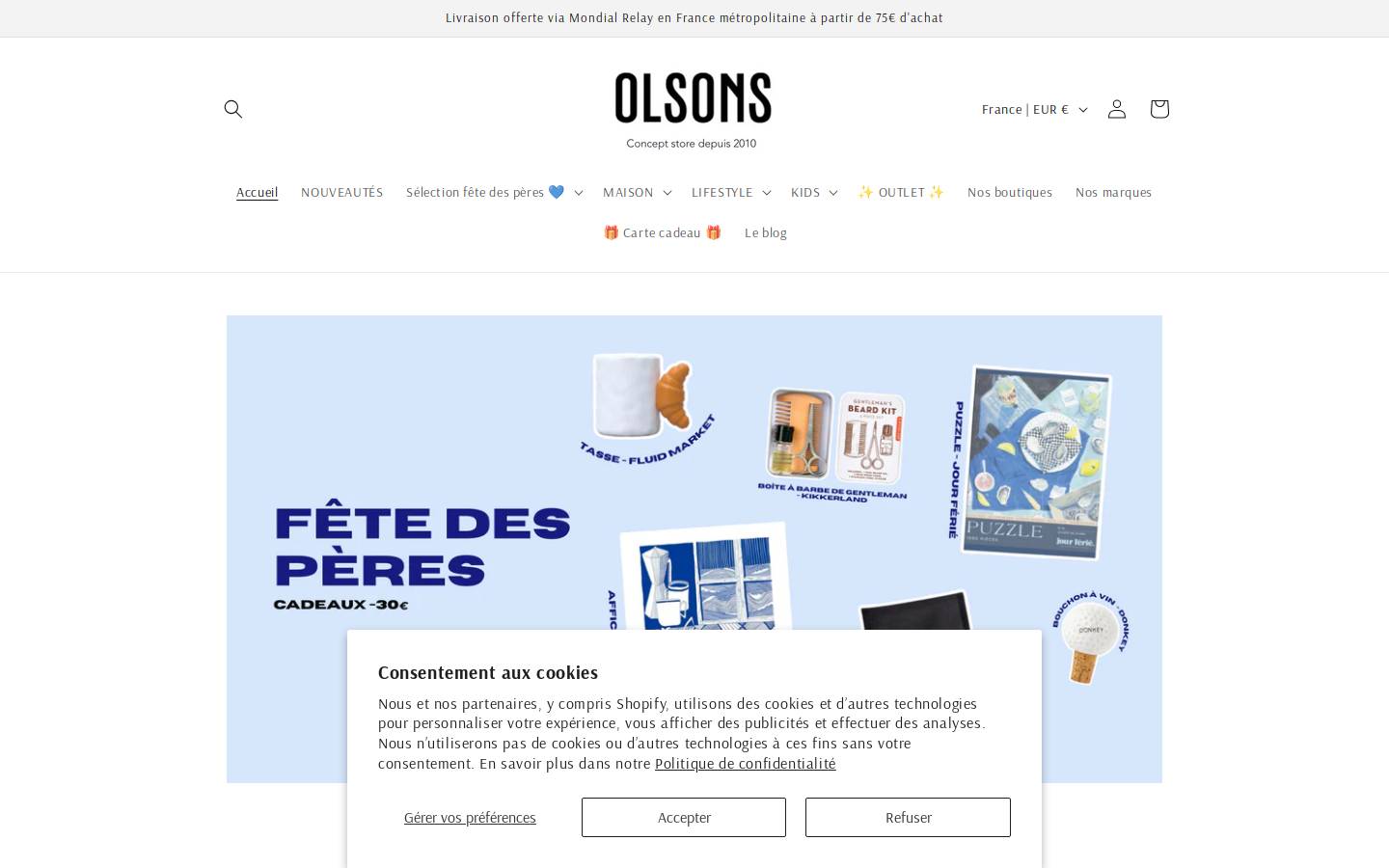 olsons-shop.com homepage screenshot