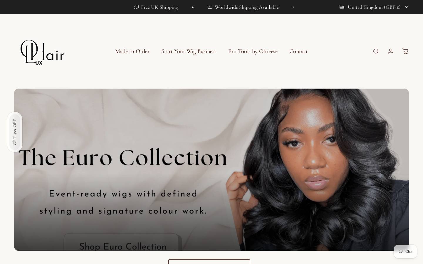 oluxhair.com homepage screenshot