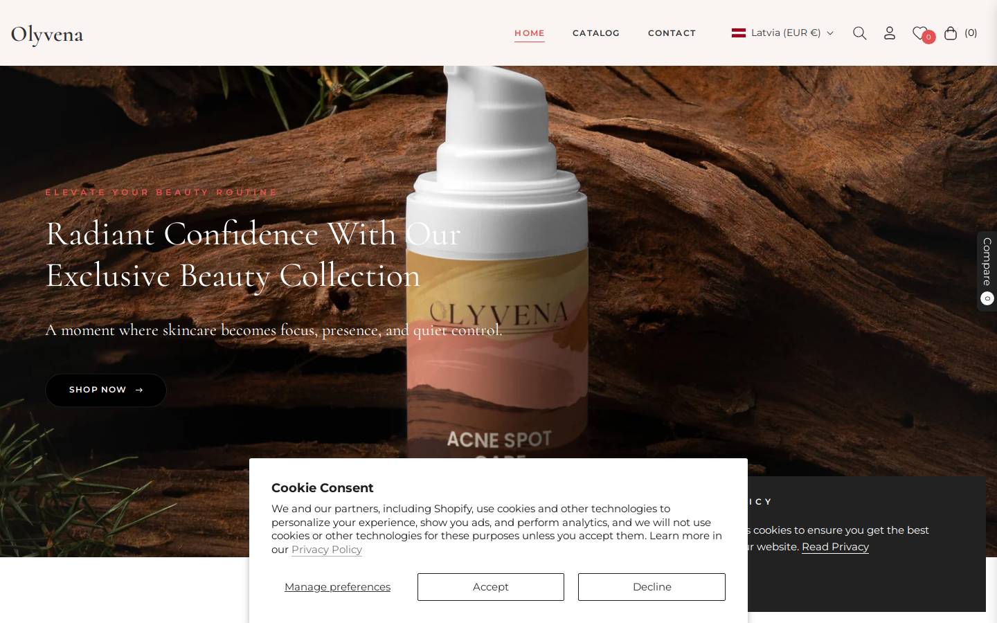 olyvena.com homepage screenshot