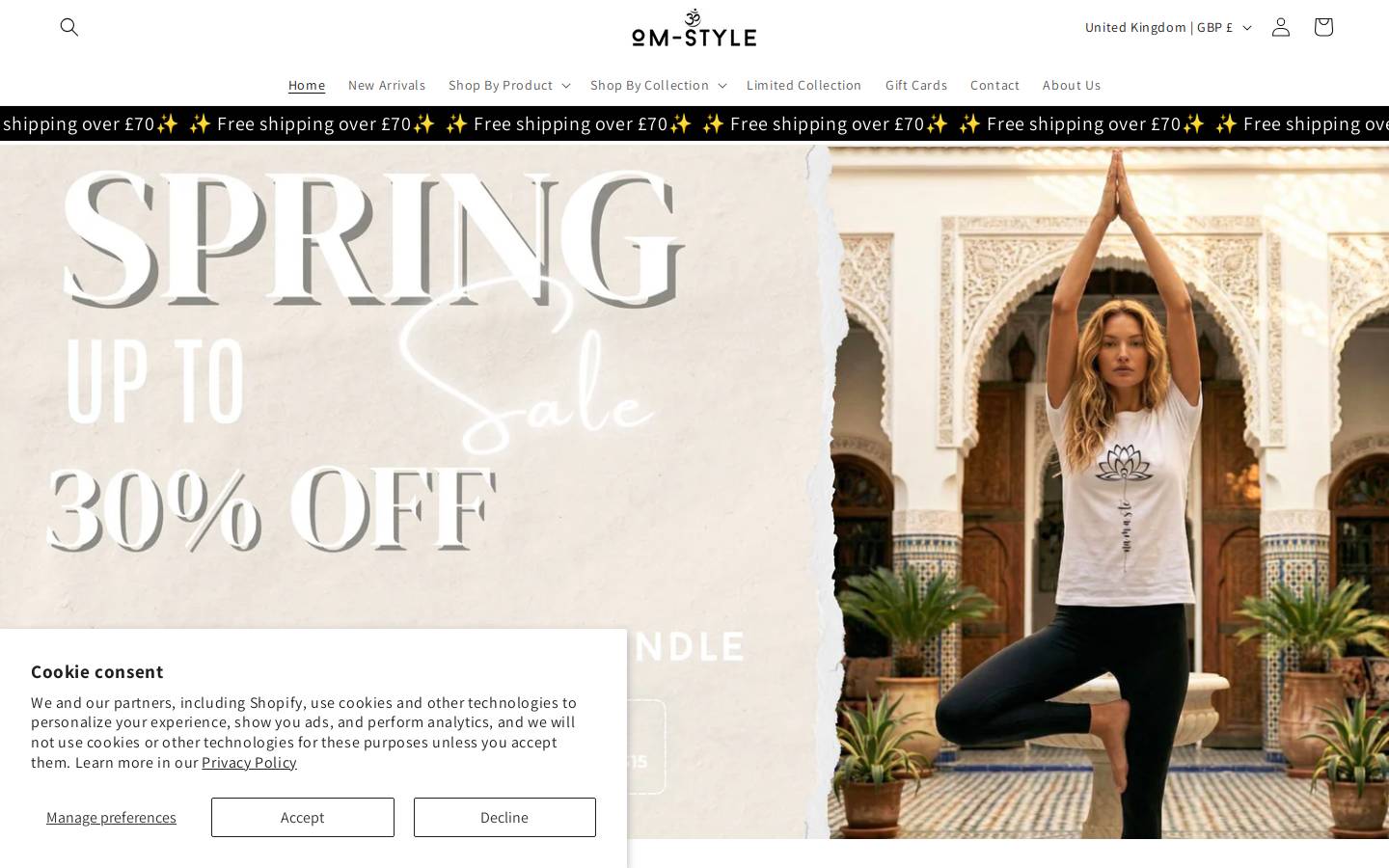 Om Style homepage screenshot