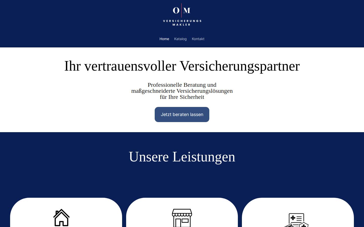 om-versicherungsmakler.com homepage screenshot