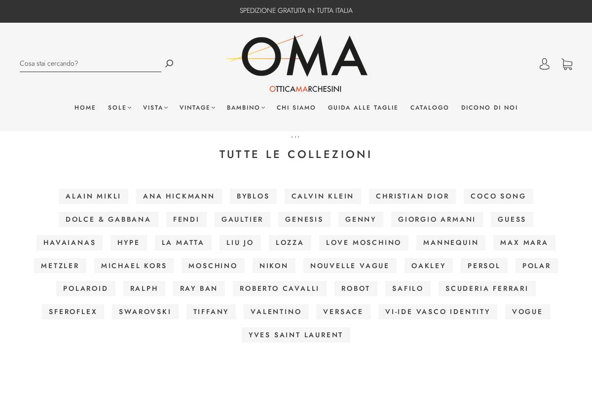 Oma Otticamarchesini homepage screenshot