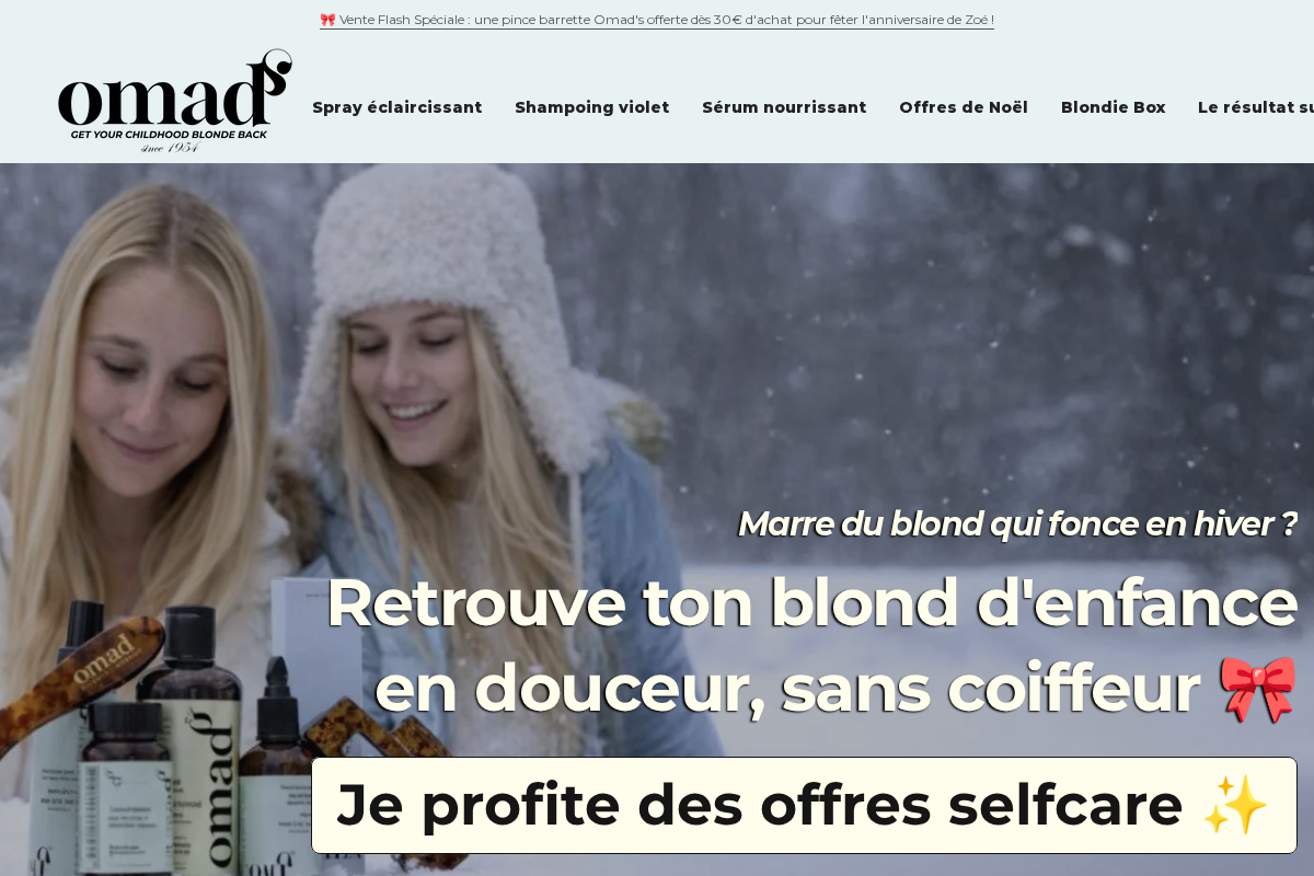 Omadays homepage screenshot