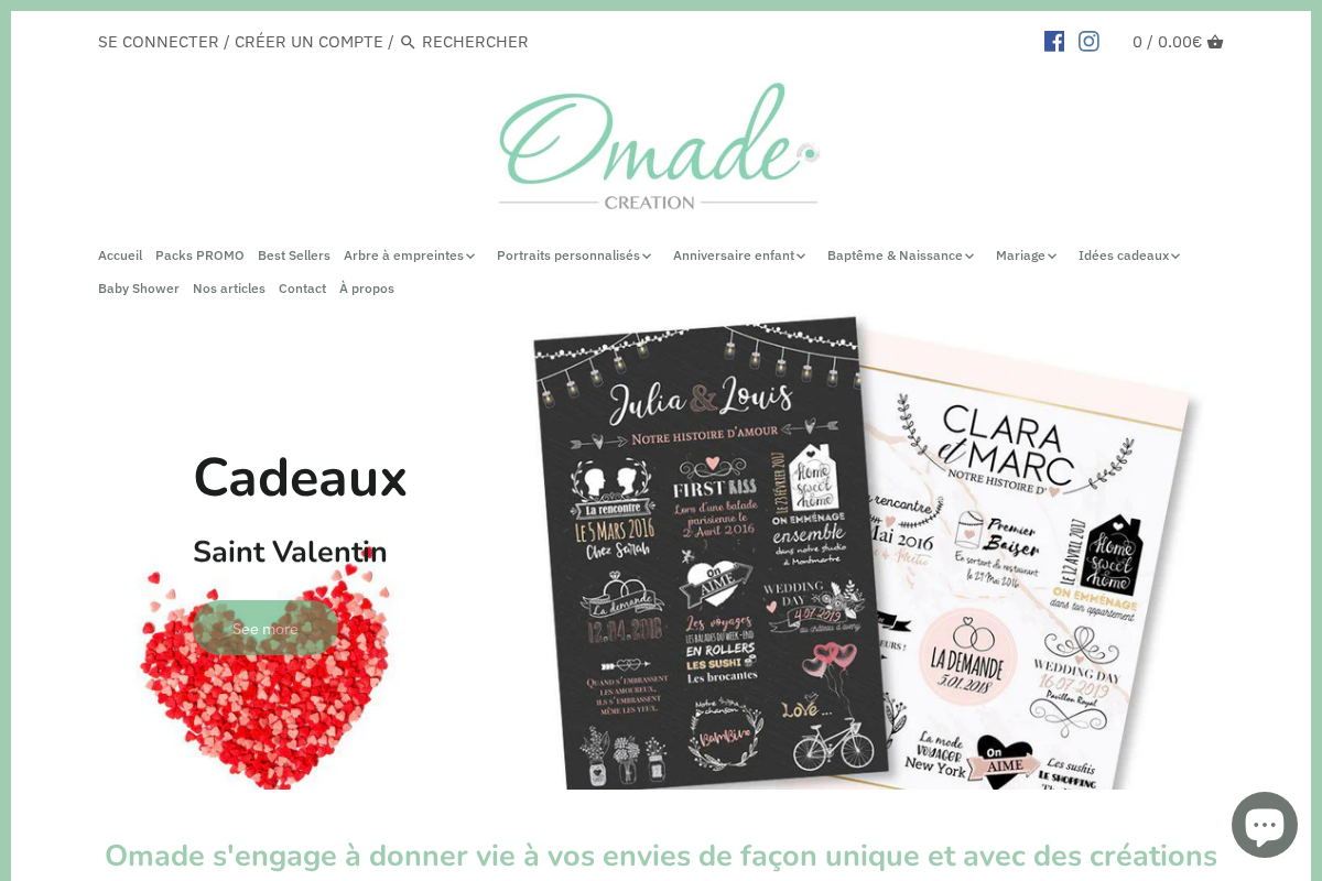 Omade homepage screenshot