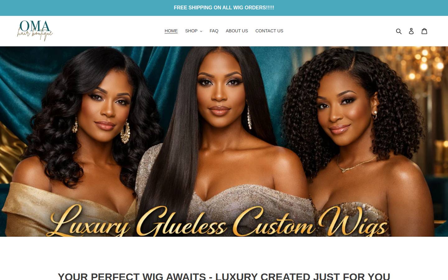 omahairboutique.com homepage screenshot